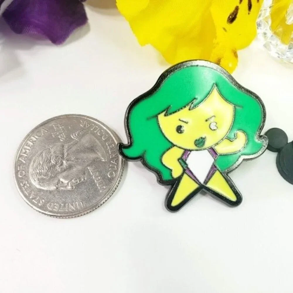 Disney She Hulk Trading Pin Marvel Avengers Kawaii Lapel Pin Brooch Jewelry
